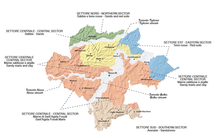 IL NIZZA DOCG HA LA SUA MAPPA